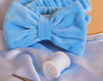 Bow Headband: Terry Cloth Face Washing Hair Accessory