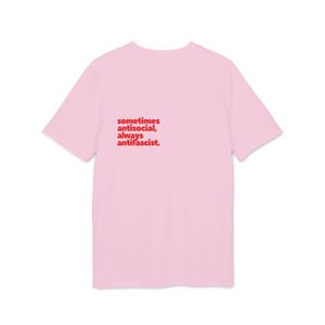 T shirt saying | Fck Afd | T-shirt "Sometimes Antisocial, always Antifascist!" | T Shirt Print | T-shirt unisex | Anti Afd | Fck Nzs image 8