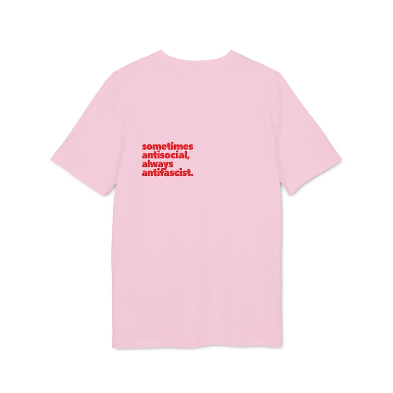 T shirt saying | Fck Afd | T-shirt "Sometimes Antisocial, always Antifascist!" | T Shirt Print | T-shirt unisex | Anti Afd | Fck Nzs image 8