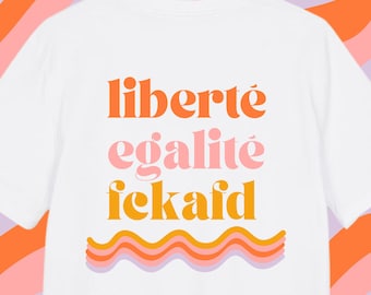 Tシャツ Fck Nzs | Tシャツのメッセージ | Tシャツ「LIBERTY, EQUALITY, FCKAFD」| Tシャツプリント |反AfD |ファックニュージーランド | AfDなんてクソくらえ |ユニセックスTシャツ