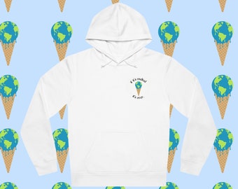 Hoodie "If it's melted, it's over" | Hoodie Spruch | Pullover Spruch | Statement Pullover | Earth Pullover | Save Earth | Bio-Baumwolle