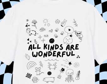 T-Shirt "All Kinds are wonderful" | T shirt saying | T Shirt Print | Vegan Shirt | T-shirt oversize | T-shirt retro