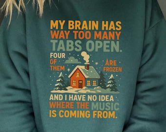 Winter-Grafik-Pullover-Tech-Design-Humor Kleidung Freizeitkleidung Komfort Stil Geschenk für Mentale Gesundheit Zur Unterstützung von ADHS