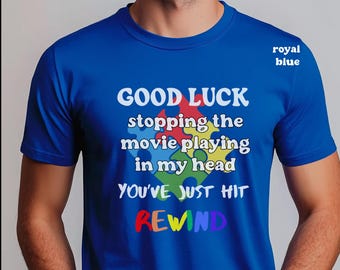 Autismus Puzzle Shirt für autistische Teenager, Neurovielfalt Geschenk für Männer, Autismus Movie Reel T-Shirt, Autismus Bewusstsein Shirt, lustiges autistisches T-Shirt