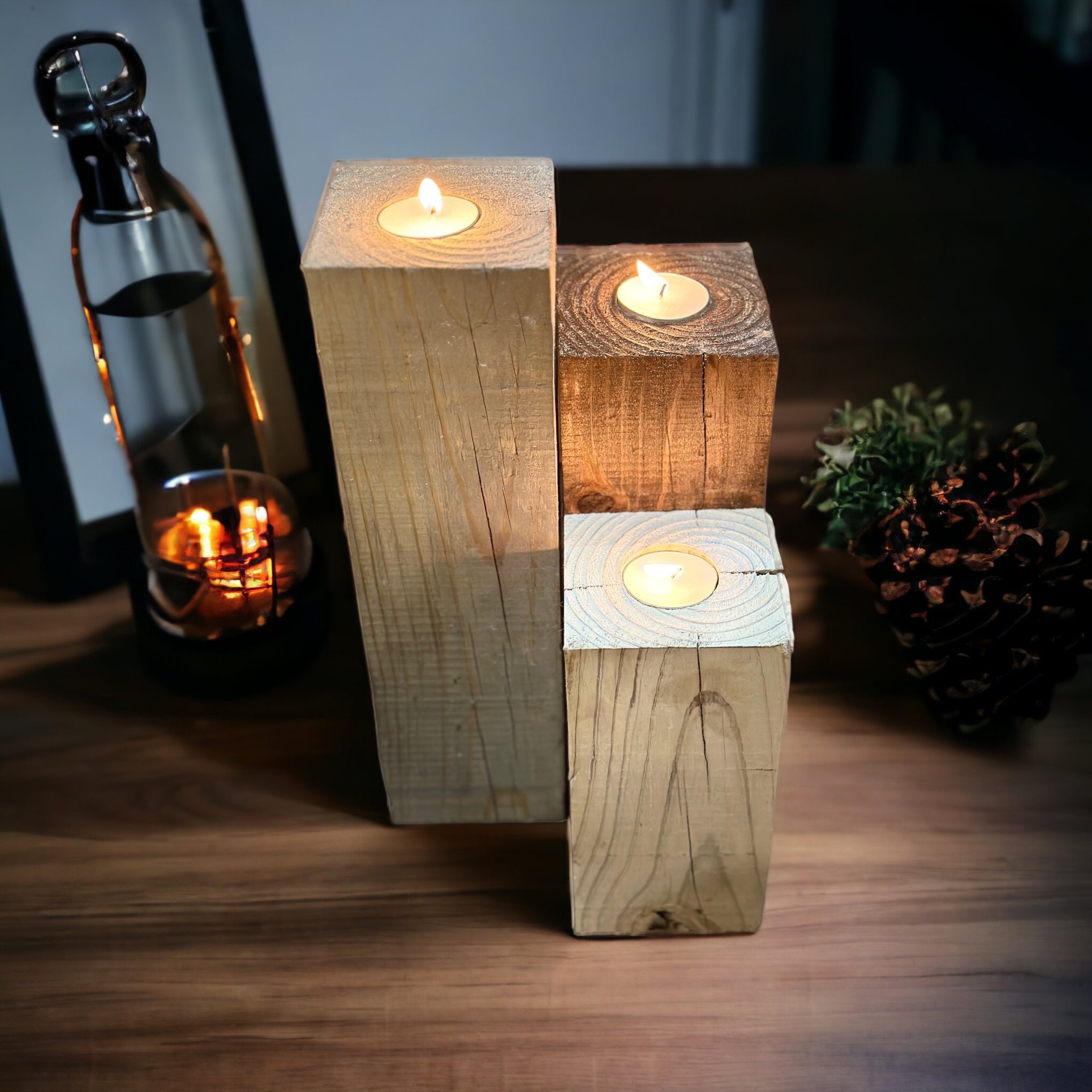 Wooden Tea Light Holders - Etsy