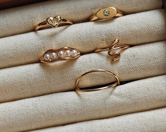 UK seller! 5pcs smooth Gold Plated set rings, gold Ring set ,gift for her Gold Midi Ring Set, Gold Knuckle Rings Set for Women Girl, rings