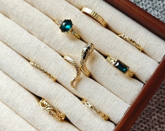 UK seller! 8pcs gold ring set rings, gold Ring set ,gift for her Gold Midi Ring Set, boho ring set, stackable rings, bohemian, snake ring