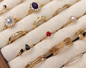 Ring set 26pcs gold ring set , gold Ring set ,gift for her Gold Midi Ring Set, boho ring set, stackable rings, bohemian, retro gold ring