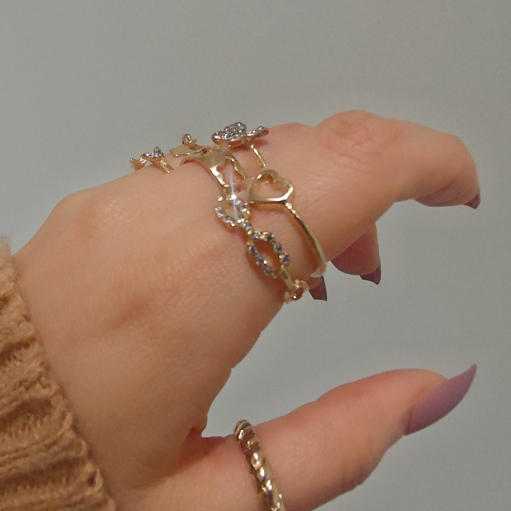 UK Seller 7pcs Heart Gold Plated Set Rings, Gold Ring Set ,gift for Her Gold Midi Ring Set, Gold Knuckle Rings Set, Stackable Rings - Etsy UK Seller 7pcs Heart Gold Plated Set Rings, Gold Ring Set ,gift for Her Gold Midi Ring Set, Gold Knuckle Rings Set, Stackable Rings - Etsy