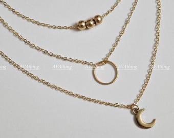 UK seller! Dainty Necklace, small drops thin necklace, thin Necklace. Pearl Necklace, multi layer Necklace, minimalist necklace, choker