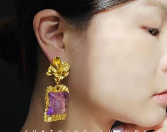 UK Seller purple earrings, party earrings, classy earrings, 925 silver earrings, candy earrings, silver earrings, brides earrings, sterling