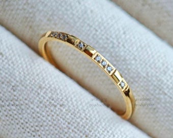 Thin Gold gem Ring: Minimalist Statement Ring thin ring gold ring stackable ring waterproof ring midi ring