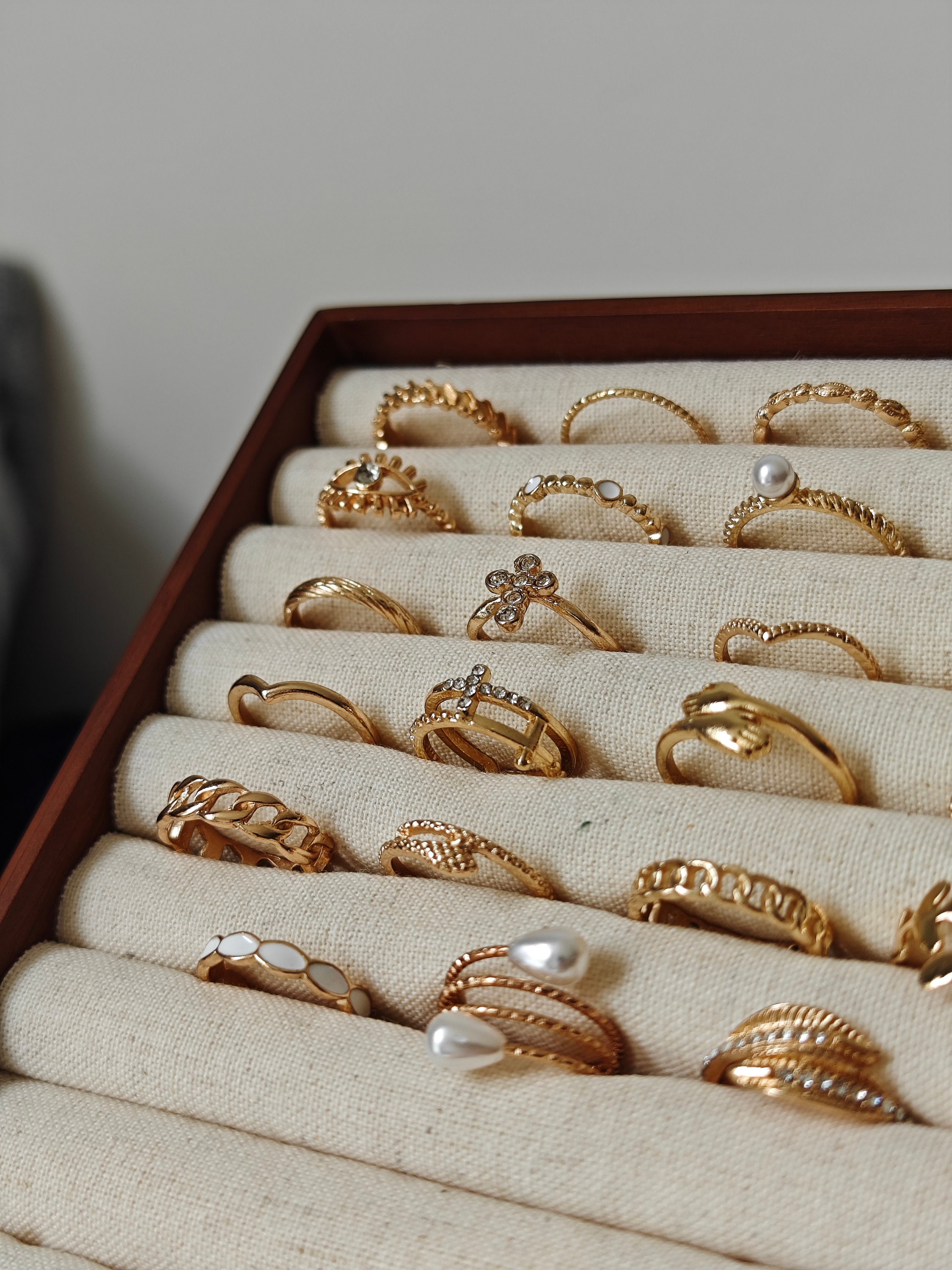 UK Seller! 23pcs Pearl Gold Set Rings, Gold Ring Set ,gift for Her Gold ...