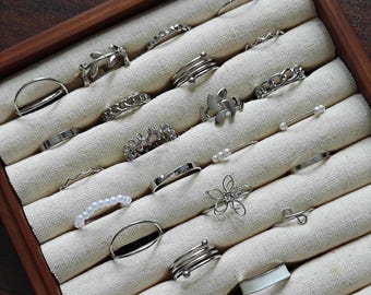 22pcs dainty silver set rings, silver Ring set ,gift for her Gold Midi Ring Set, thin ring set, stackable rings, bohemian, pearl,Under 10