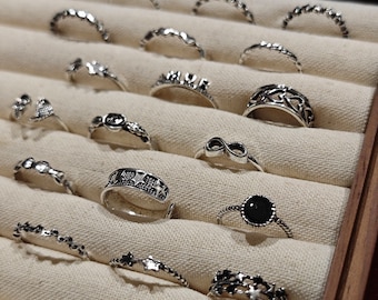 UK seller! 20 pcs infinity gold black set rings, gold Ring set ,gift for her Gold Midi Ring Set, silver Rings Set, stackable rings, bohemian