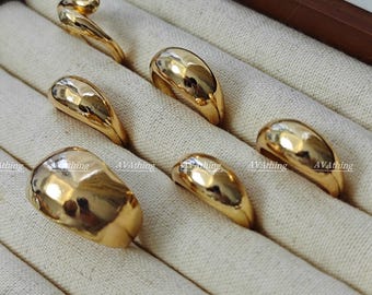 Verkäufer aus England! ,6 Stück grobstrick Silber Set Ringe, Gold Ring Set, Geschenk für sie Gold Midi Ring Set, niedliche dünne Ringset, stapelbare Ringe, Boho, Pin