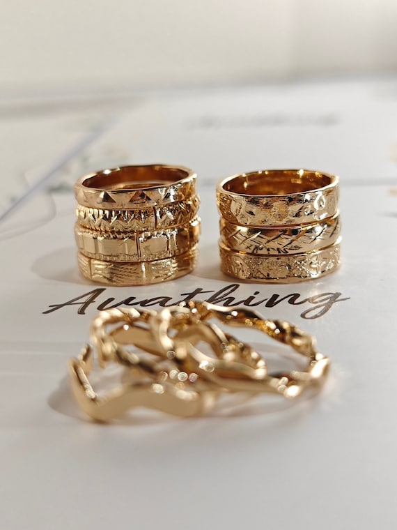 UK seller! 10 pcs gold ring set rings, gold Ring set ,gift for her Gold Midi Ring Set, boho ring set, stackable rings, bohemian