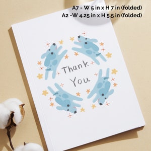 Tarjeta de agradecimiento para perros imprimible, cuidador de mascotas, paseador de perros, entrenador de perros, veterinario, cuidador, A7 A2, carta estadounidense A4, plegado, descarga digital