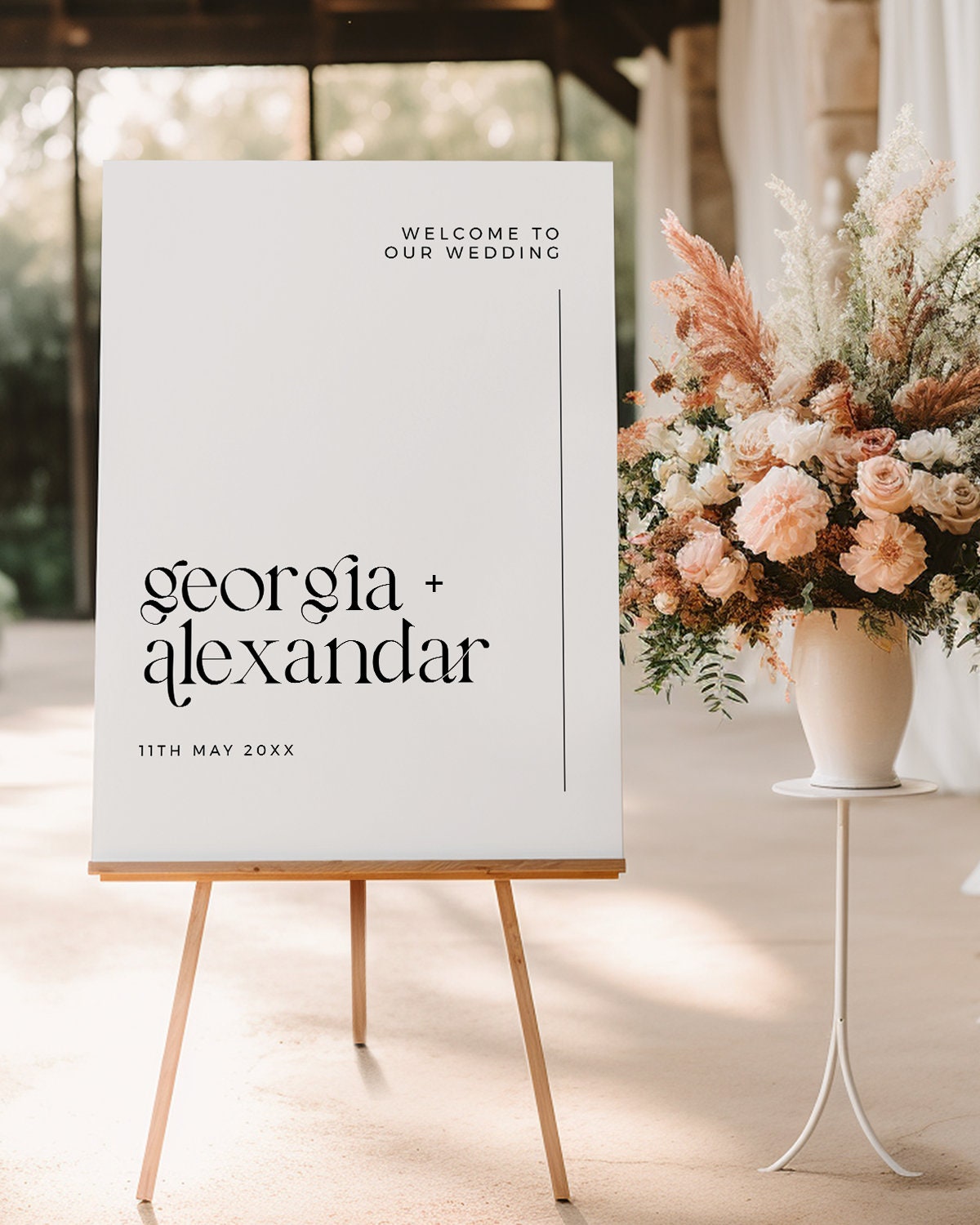 Modern Wedding Welcome Sign Template for Reception Sign Simple - Etsy