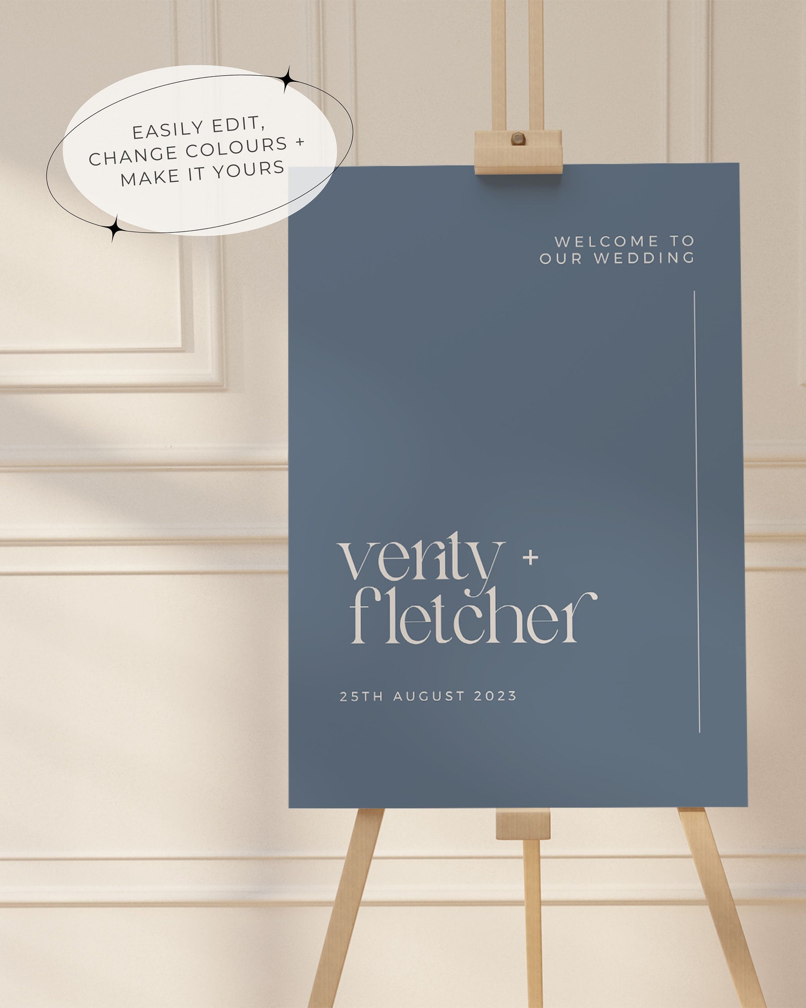 Modern Wedding Welcome Sign Template for Reception Sign Simple Elegant ...