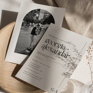 Minimal Wedding Invitation With Photo Invitation Printable Wedding Invite Modern