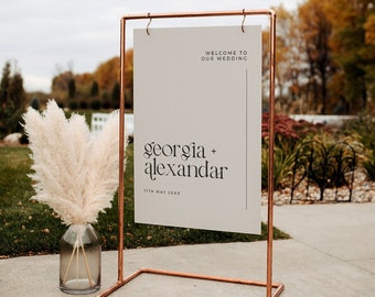 Modern Wedding Welcome Sign Template For Reception Sign Simple Elegant Welcome Sign Printable Large Wedding Signage For Ceremony GEORGIA