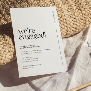 Modern Minimalist Engagement Party Invitation
