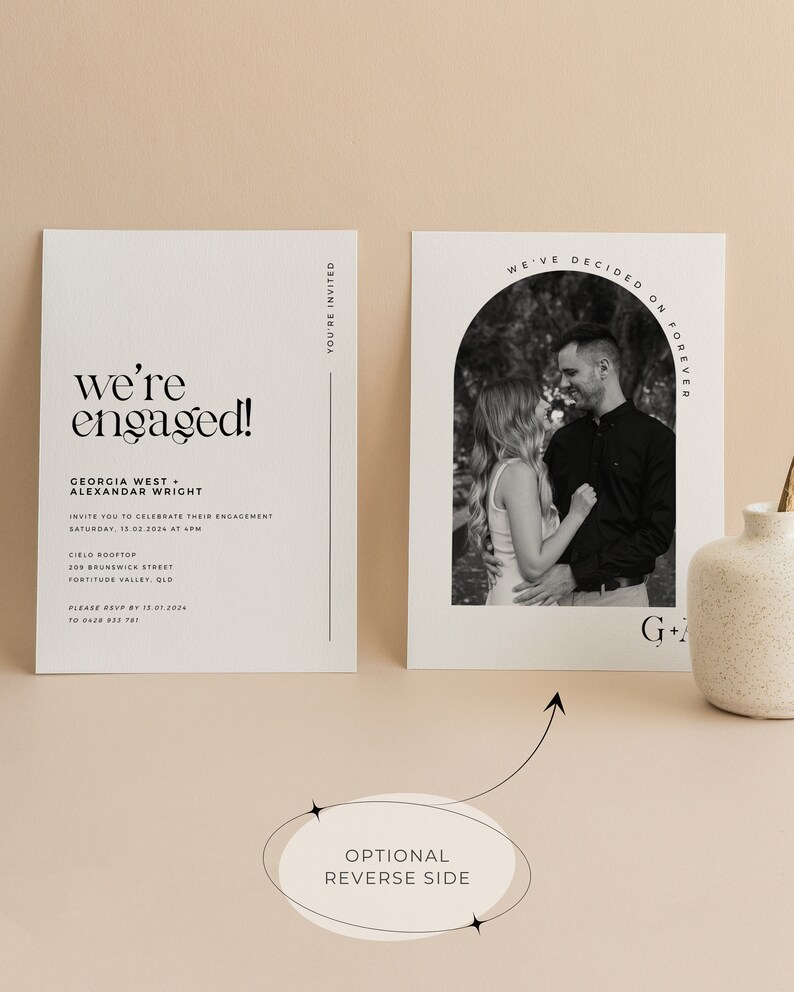 Engagement Party Invitation Sleek Design