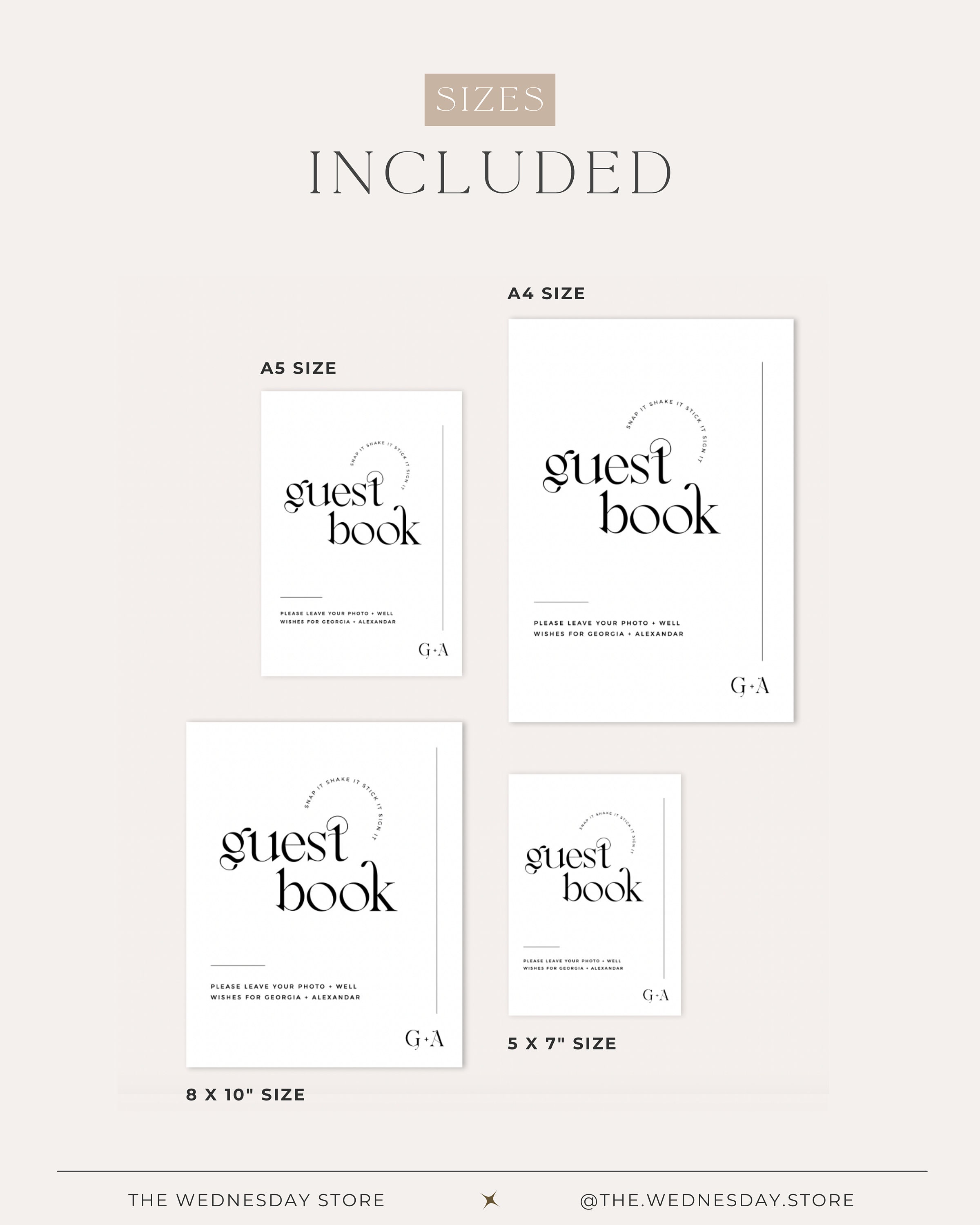 Wedding Photo Guest Book Sign Template Minimal Guestbook - Etsy