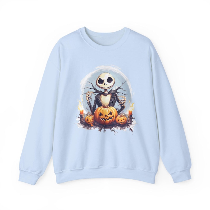Jack Skellington Sweatshirt, Nightmare Before Christmas Pullover, Pumpkin Halloween Crewneck, Spooky Season Top, Disney Halloween Gift image 7