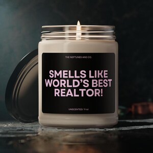 Realtor Scented Soy Candle, Real Estate Agent Appreciation Realtor Gift, Home Decor Fragrance, Thank You Candle, Housewarming Gift for Her