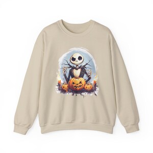 Jack Skellington Sweatshirt, Nightmare Before Christmas Pullover, Pumpkin Halloween Crewneck, Spooky Season Top, Disney Halloween Gift image 4