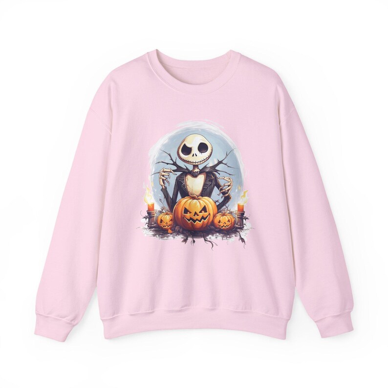 Jack Skellington Sweatshirt, Nightmare Before Christmas Pullover, Pumpkin Halloween Crewneck, Spooky Season Top, Disney Halloween Gift image 8