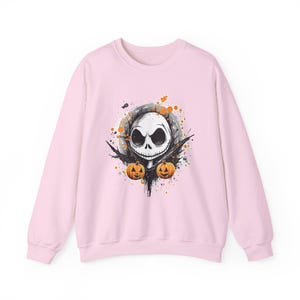 Sudadera de Halloween, Top de Jack Skellington y Calabazas, Cuello Redondo Escalofriante, Suéter de Pesadilla Antes de Navidad, Suéter con Estampado del Rey Calabaza imagen 7