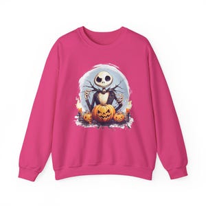 Jack Skellington Sweatshirt, Nightmare Before Christmas Pullover, Pumpkin Halloween Crewneck, Spooky Season Top, Disney Halloween Gift image 9