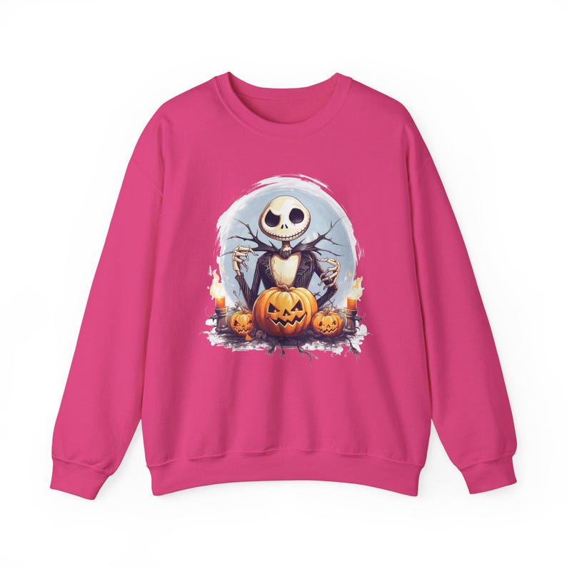 Jack Skellington Sweatshirt, Nightmare Before Christmas Pullover, Pumpkin Halloween Crewneck, Spooky Season Top, Disney Halloween Gift image 9