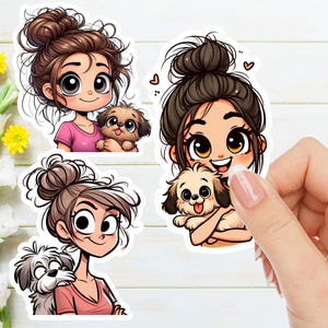 3er Pack Süßer Hund Mama Sticker Pack Ästhetik, Journal Planer Aufkleber, Notebook Vinyl Kinder Aufkleber, Wasserflasche Laptop Aufkleber