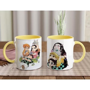 Anime Ceramic Mug | Mug Gift | Cute Funny Mug | Demon Slayer Print | Various Colors