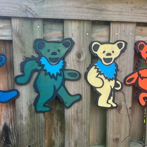Grateful Dead Dancing Bears 3D Art, grateful dead gift, grateful dead yard art, grateful dead dancing bear for garden, garden dancing bear