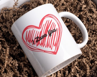 Valentinstag Tasse "I Love you"  Tasse zweifarbig