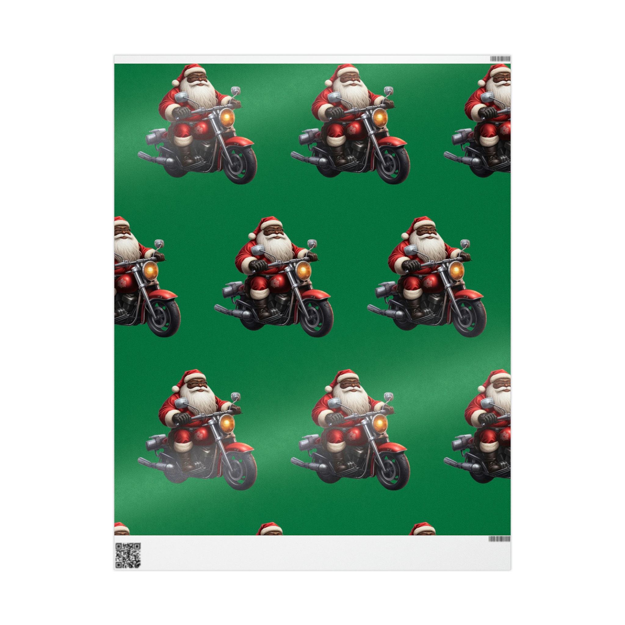 African American Santa on Harley Davidson Wrapping Paper Etsy