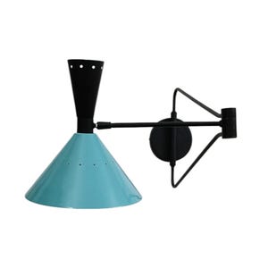 Italian Brass Swing Wall Lamp Mid Century  Fixture Stilnovo Style Brass Sputnik Wall Sconce.
