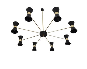 Sputnik Chandelier for Ceiling Light Fixture of 8 Arm Stilnovo style Chandelier for ceiling decor mid century modern Italian chandelier Lamp