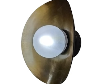 Stilnovo modern Italian Glass And Brass Wall sconce Light
