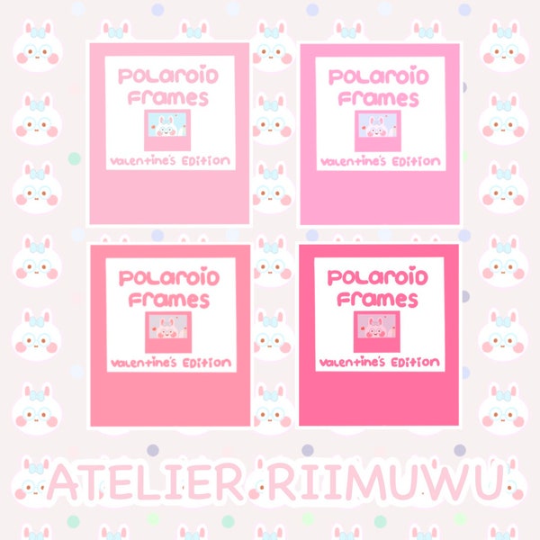 Valentine's Day Polaroid Frame Stickers  | Polaroid Frame Stickers | Polaroid Frames For Journaling and decoration| Pink Polaroid Frames