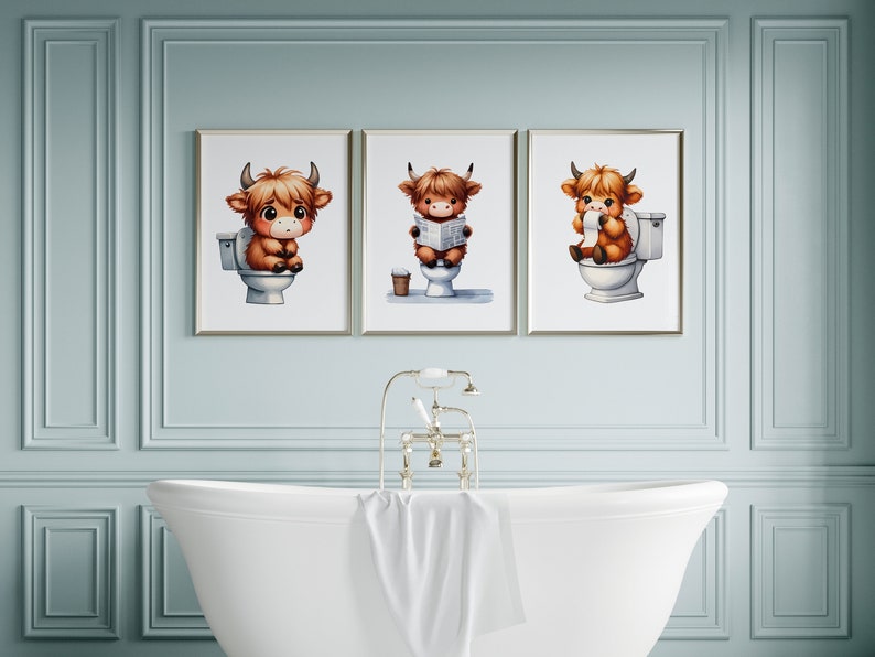 Highland Cows Toilet Clipart Png, Funny Animal Clipart,highland Cow ...