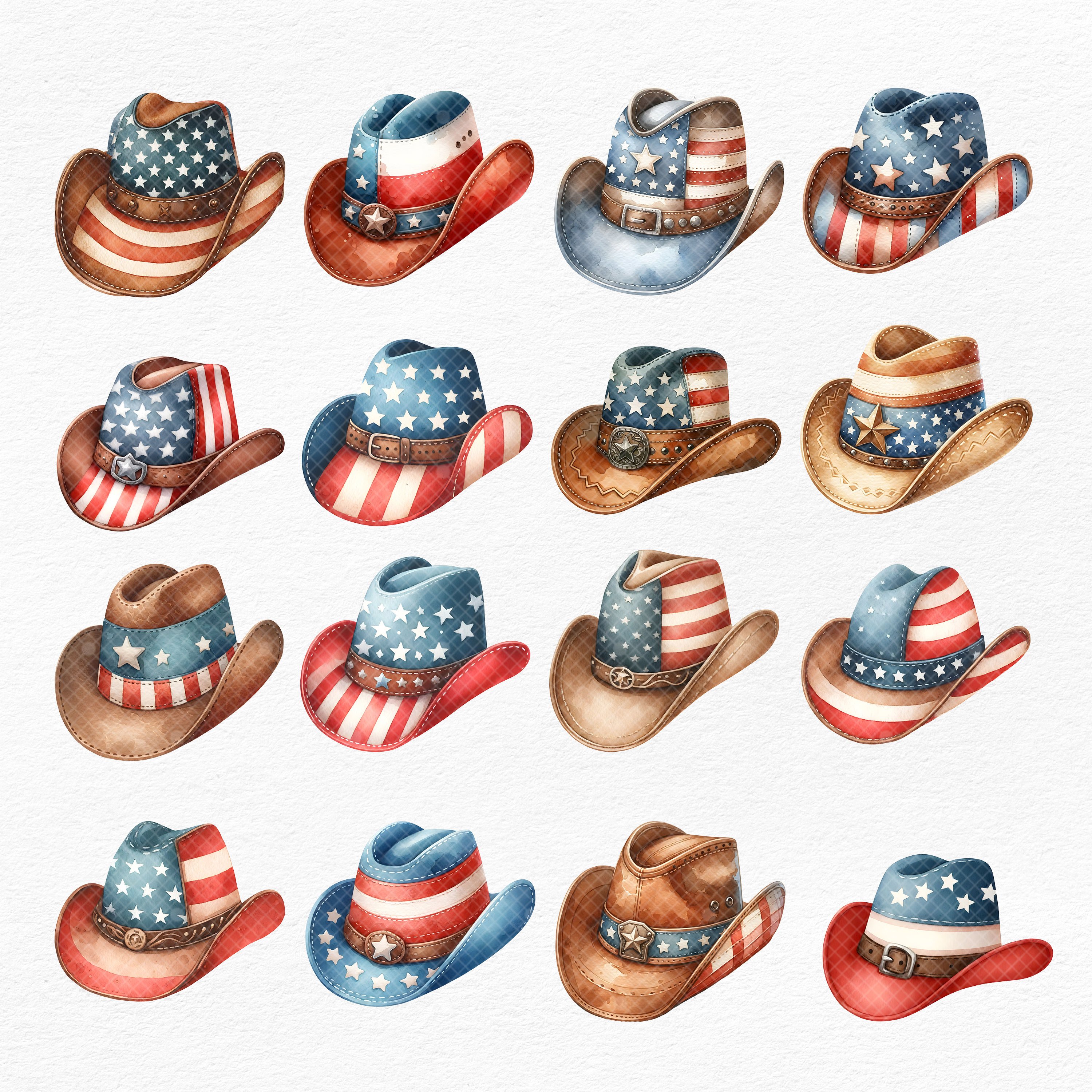 Patriotic Cowboy Hat Clipart,cowboy Hat,american Cowboy Hat,western Hat ...