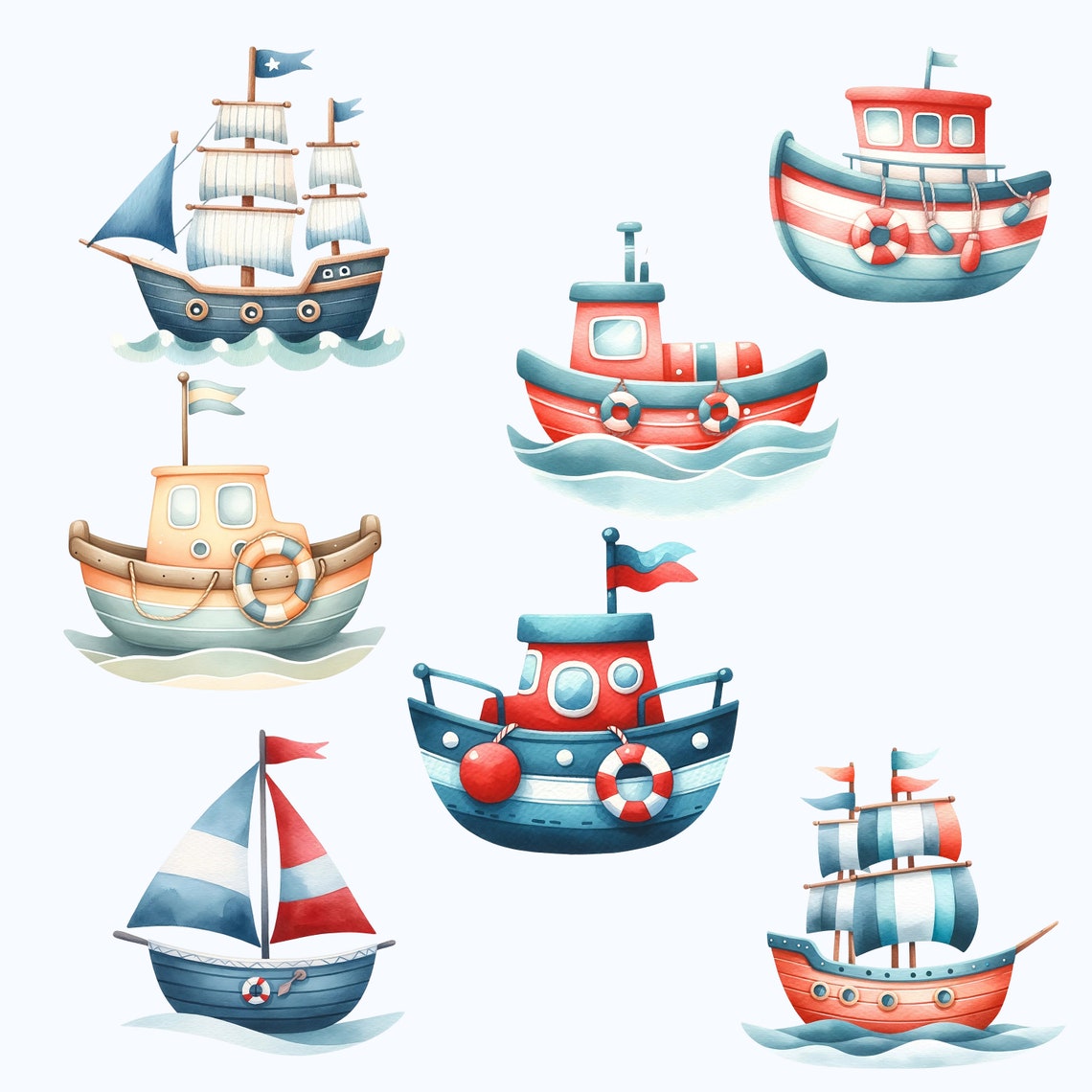 Little Sailor Watercolor Clipart,sailor Watercolor,sailboat Clipart,cute Navy Illustrations ...