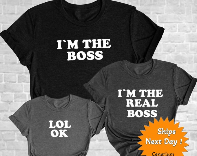 Boss The Real Boss Lol Ok Funny Family Matching Set, Family Matching Shirts, Matching Outfit Shirt
