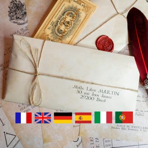Carta de aceptación de Hogwarts personalizada